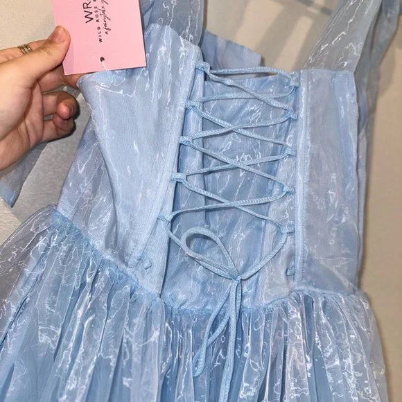 Wild Rose & Sparrow Siena Dress Blue Corset Tulle Mini L NWT Fairy - Picture 15 of 16